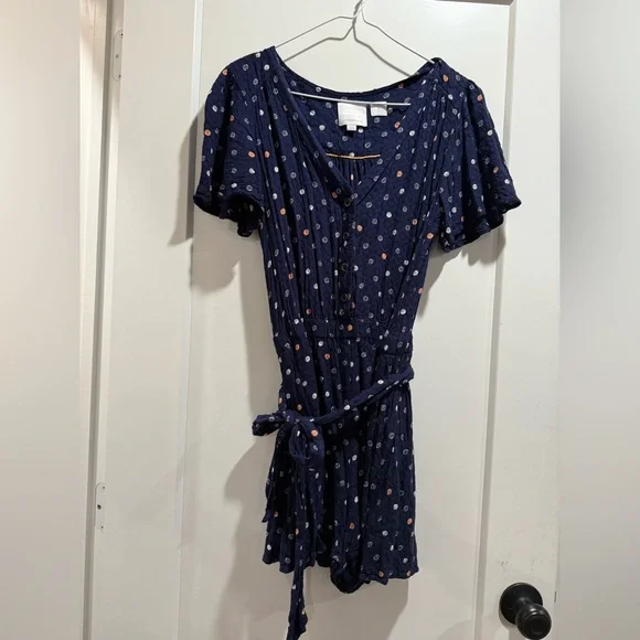 Anthropologie Romper Floral V Neck Up Lined Girly Small - Picture 3 of 6